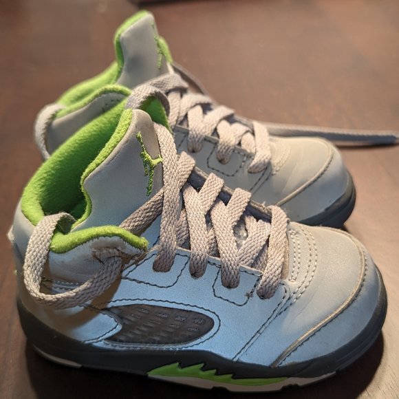 Air Jordan Retro 5 Green Bean - Size Toddler 5C - Picture 2 of 14